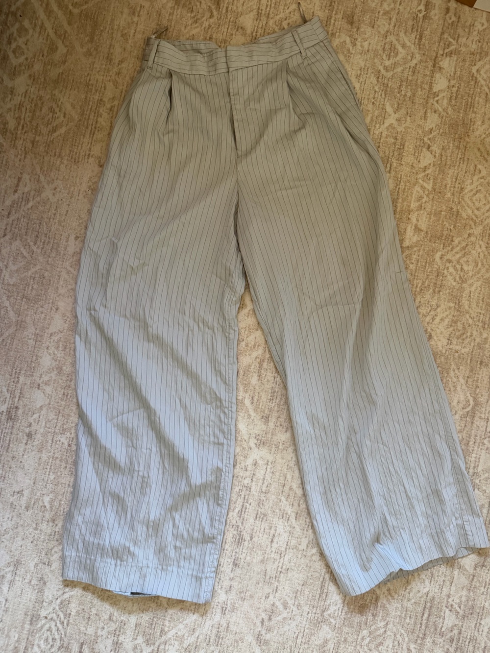 Zara Light Gray Pinstripe Chinos